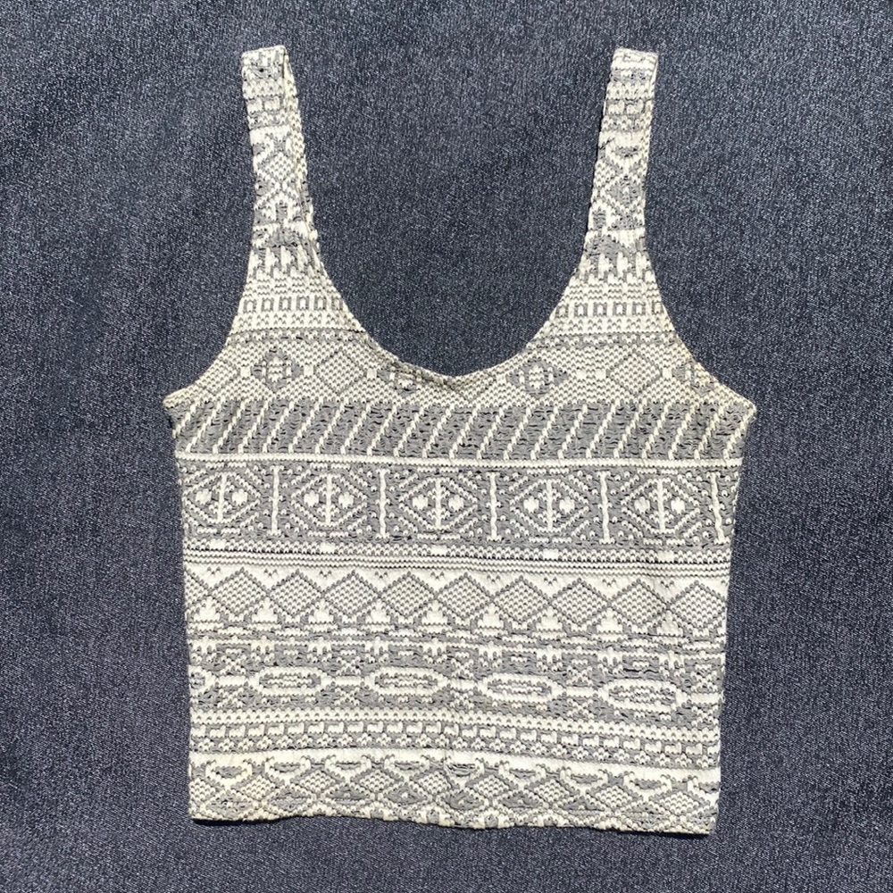 Hollister knitted tank crop top Grey
